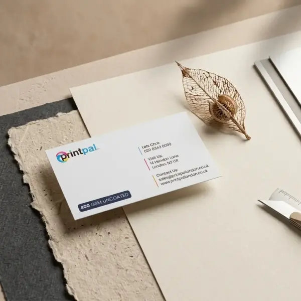 400gsm uncoated business cards printed same day in London