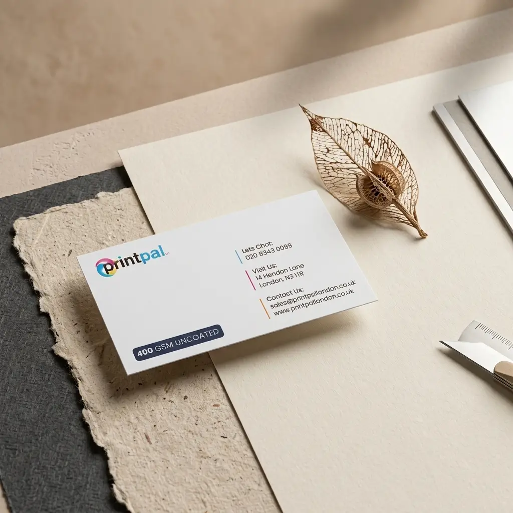 400gsm uncoated business cards printed same day in London