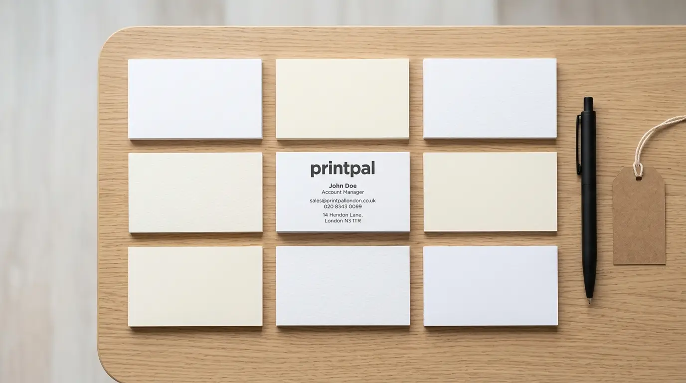 Comparing business card stocks and prices